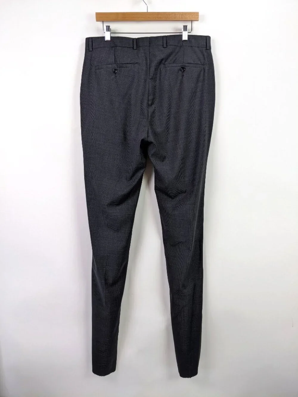 Kenneth Cole Mens Gray Wool Blend Flat Front Dress Pants Trousers Size W35